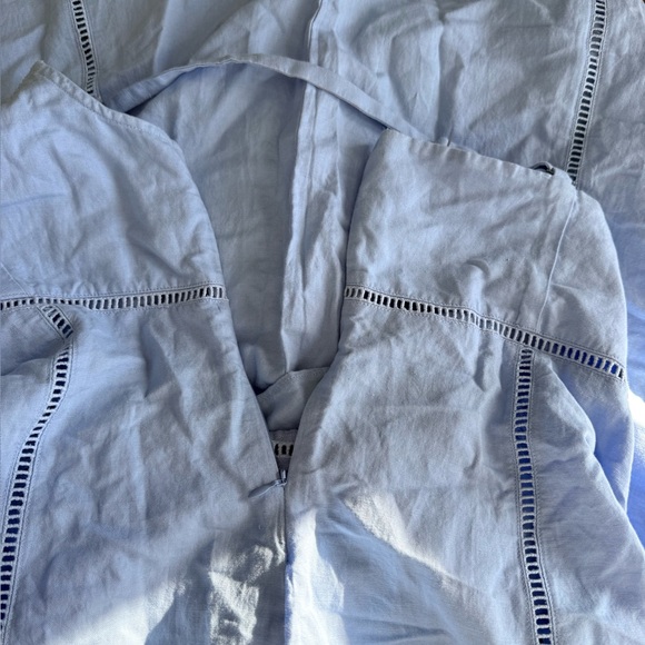 Madewell Blue Linen Blend Midi Dress Size 12 - Picture 6 of 8